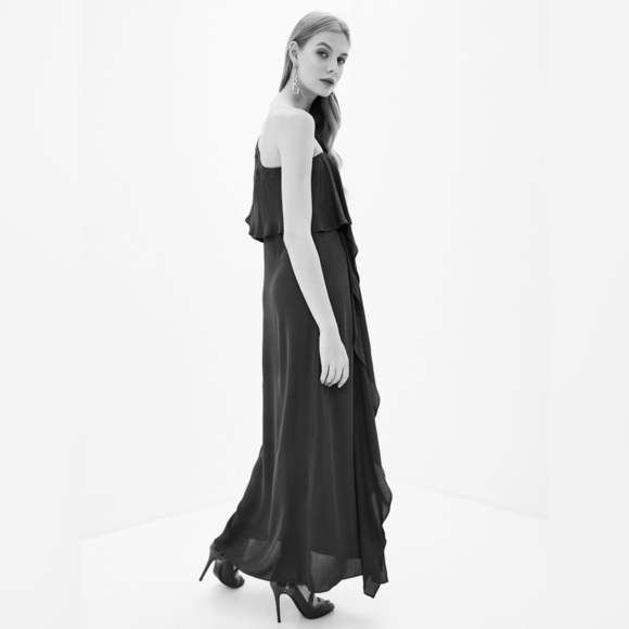 Dorothee Schumacher Flirty Instinct One Shoulder Dress Gray Viscose Gown NWT 3/L - Picture 3 of 12